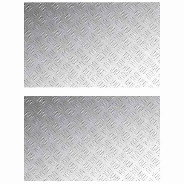 vidaXL Schodové nášlapy 2 ks 80 x 50 cm Stříbrná Hliník Obdélníkový