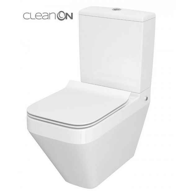 CERSANIT - WC KOMBI CREA CLEANON 011/020 ČTVEREC, NÁDRŽKA 011 3/5, SEDÁTKO DUR SLIM WO LW ONE K114-022-S-SET
