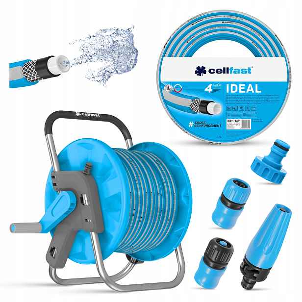 Hadice Ideal 1/2" 30 m, stojan Aluplus 45 m, zavlažovací sada Basic
