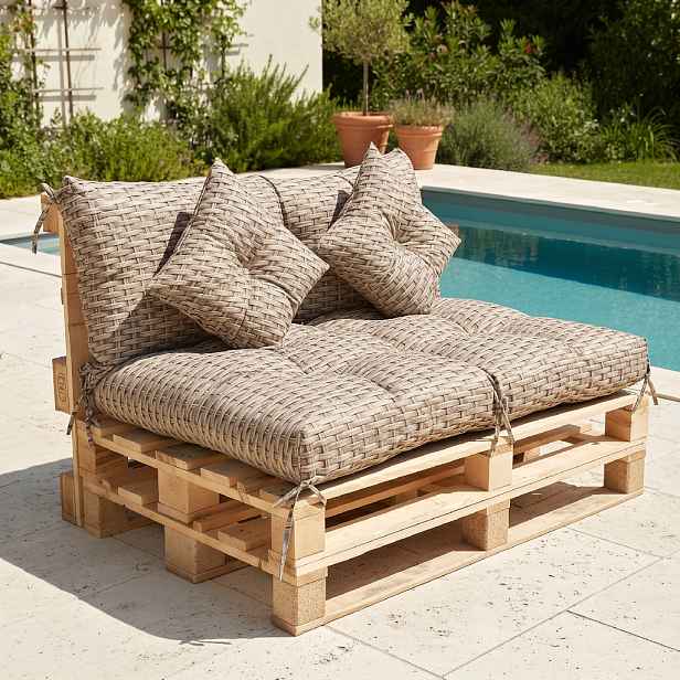 Polstr LUCA vzorovaný SET - DESIGN 53 - sedák 120x80 cm, opěrka 120x40 cm, 2x polštáře 30x30 cm, paletové prošívané sezení Mybesthome