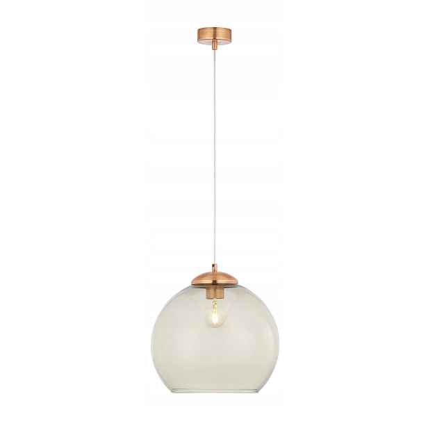 Závěsná lampa Asti Měděná šedá Skleněná lampa 1xE27 29 cm Stropní Svítidlo