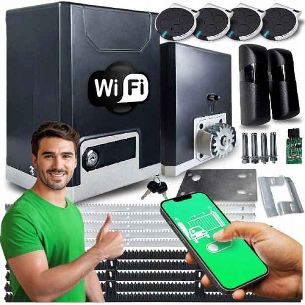 Set Pohon Pro Posuvnou Bránu 600 kg lišty ovladače Wifi Supla Automat