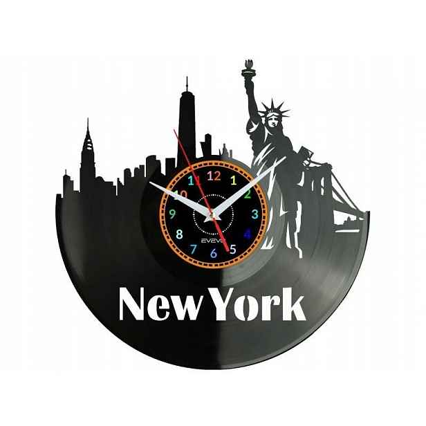 New York Dárek Originální dekorace do domu Hodiny z vinylové desky