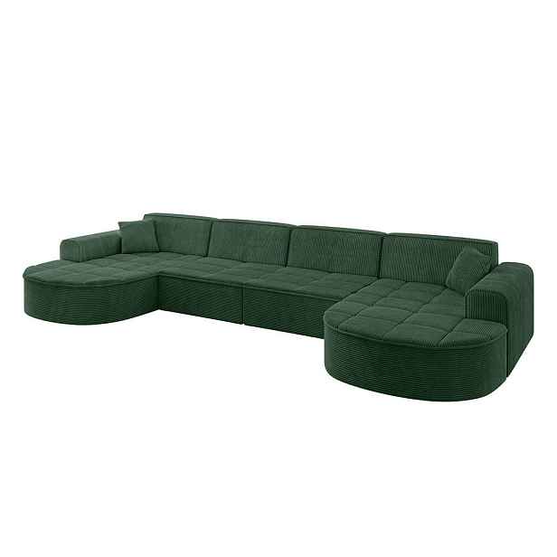 ALTDECOR SEDACÍ SOUPRAVA ve tvaru U TARO-U2 388x171x79,5 Zelená Manšestr