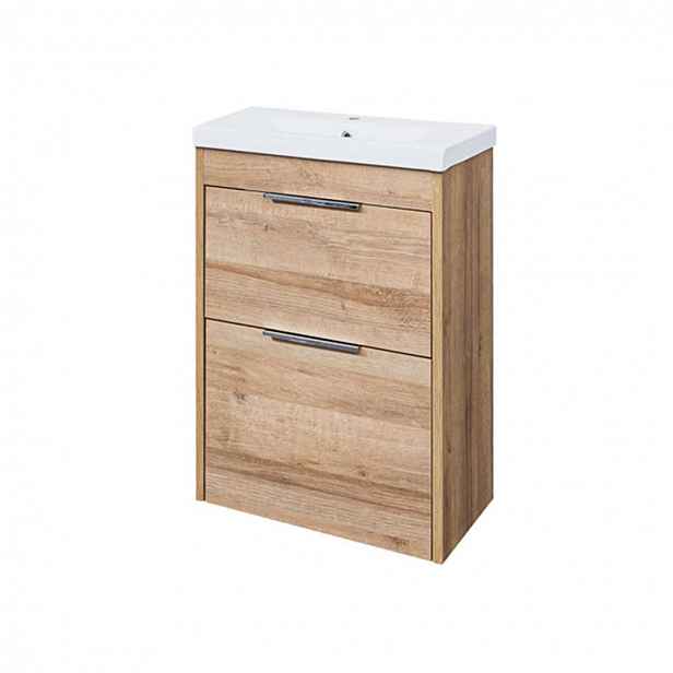 Mereo Vigo - Skříňka s umyvadlem 51x72x40 cm, 2 zásuvky, dub Riviera CN320