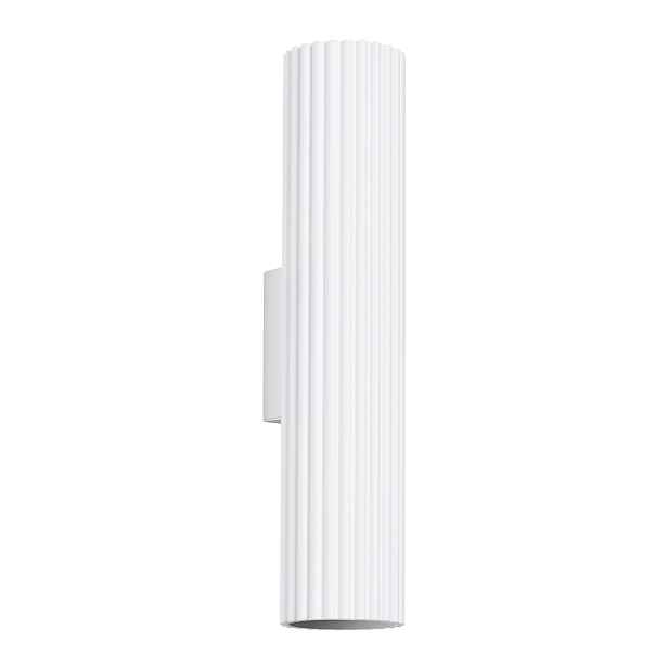 Sollux Lighting Nástěnné svítidlo Karbon bílé vroubkované 30 cm 2xGU10 10W