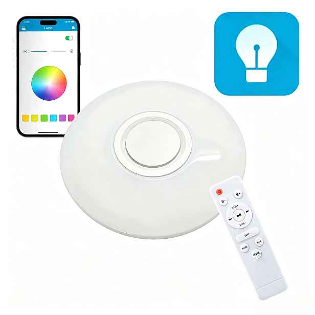 Stropní svítidlo Rgb s reproduktorem Bluetooth Led 60W s dálkovým ovládáním, aplikace