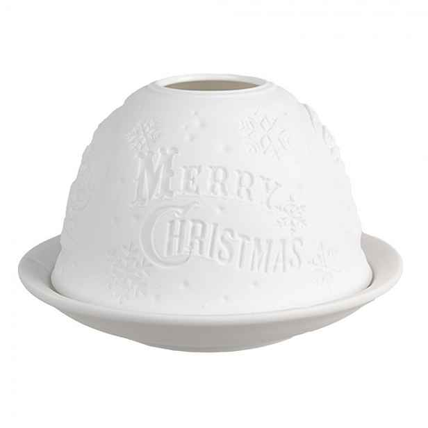 Bílý porcelánový svícen na čajovou svíčku se Santou Paollo - Ø 12 * 8 cm Clayre & Eef