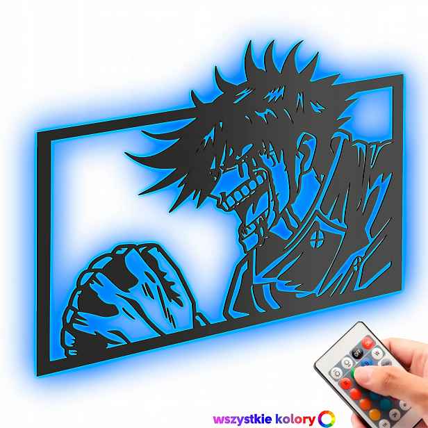 Dřevěný obraz Anime Jujutsu Kaisen Megumin Nástěnná Noční Lampa Led XL