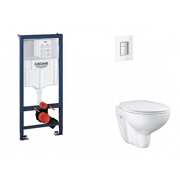 Grohe Rapid SL - Set předstěnové instalace, klozetu, sedátka SoftClose a tlačítka Skate Cosmopolitan, Moon White SANI11BB3119