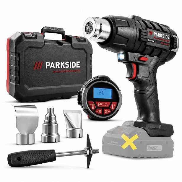 Horkovzdušná Pistole opalovačka Parkside Performance 20V 50-600°C s chlazením