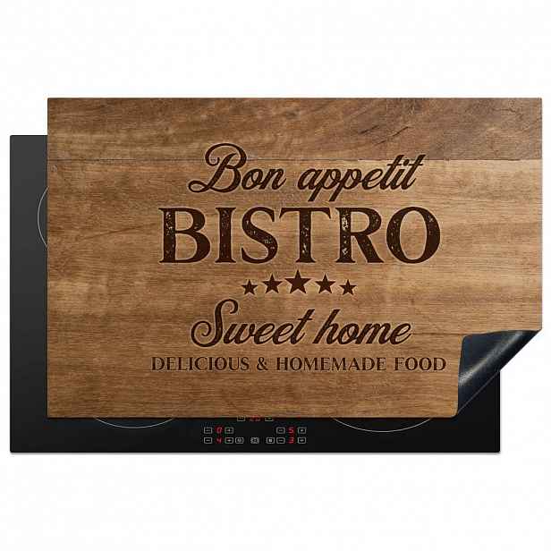 MuchoWow KRYT NA INDUKČNÍ DESKU Citace - Bistro - Dobrou chuť - Sweet home - Textura dřeva 81x52 cm