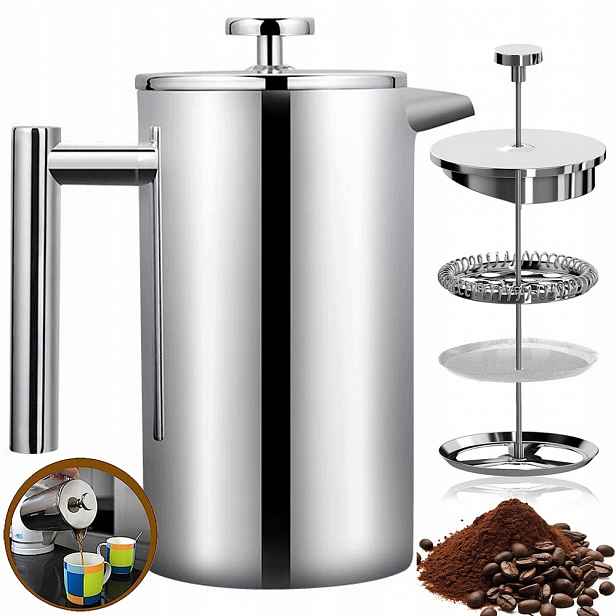 Francouzský Termický Kávovar 800 ML Odolný Proti Korozi, Trvanlivý