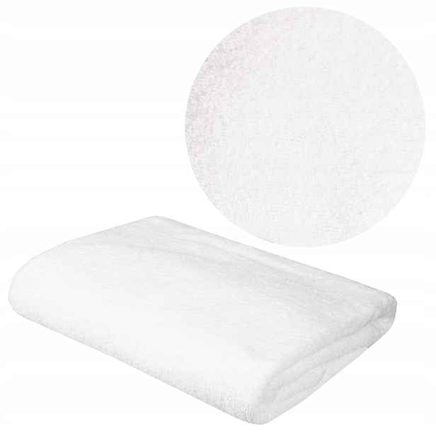Hotelový ručník bavlněný 100 x 200 cm Bílý 450 Gsm pro masáž Spa a sauny