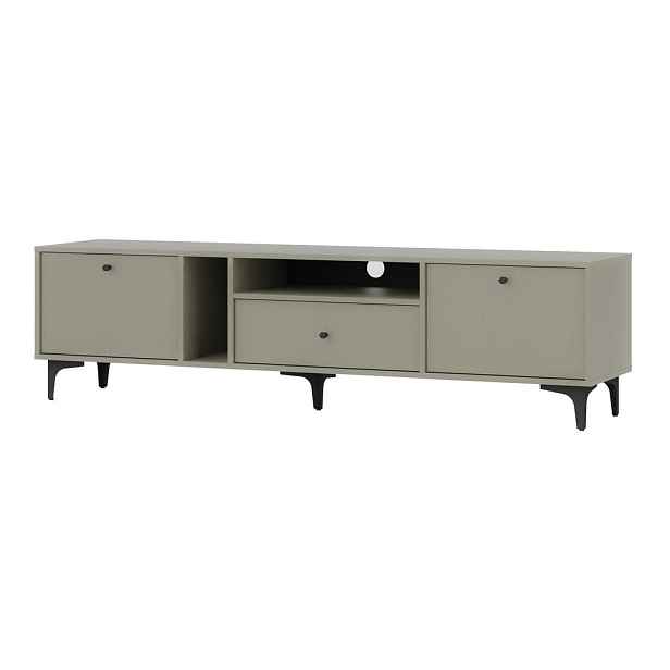 MASSENO TV STOLEK TORINO, 180x40,8x48,5 cm s 1 zásuvkou a 2 dvířky, světle zelený