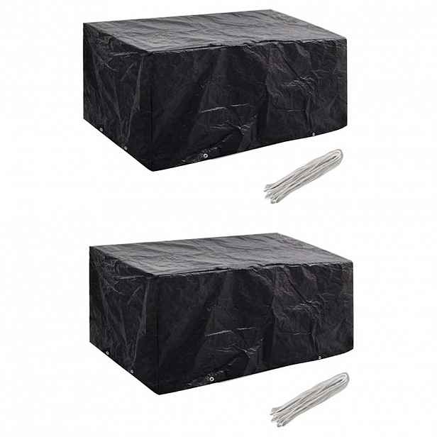 vidaXL Plachty na zahradní nábytek 2 ks polyratan 8 oček 180 x 140 cm