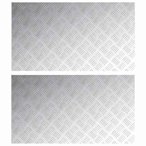 vidaXL Schodové nášlapy 2 ks 90 x 50 cm Stříbrná Hliník Obdélníkový