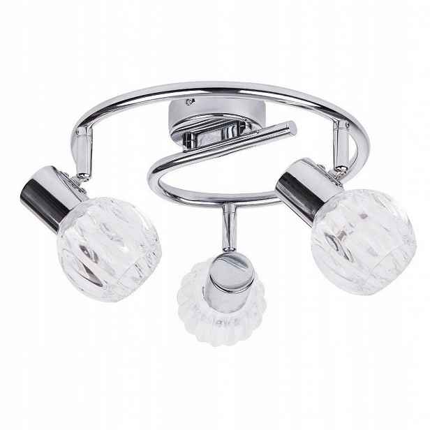 Chromovaná moderní spirálová stropní reflektorová lampa