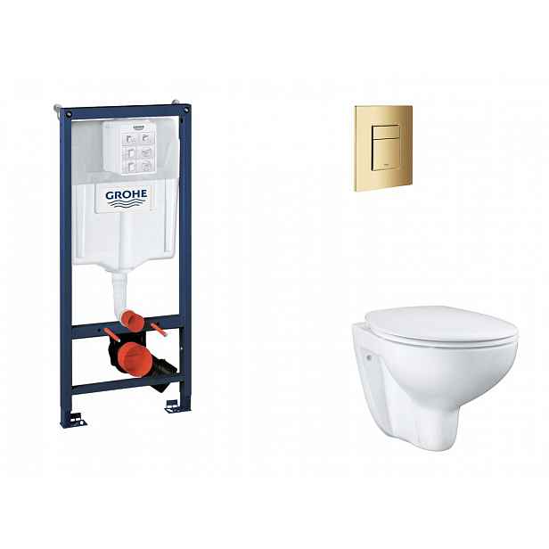Grohe Rapid SL - Set předstěnové instalace, klozetu, sedátka SoftClose a tlačítka Skate Cosmopolitan, Cool Sunrise SANI11BB4122