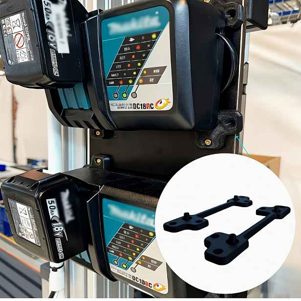 TEMU 2ks Jednoduchý nástěnný držák na nabíječku, vhodný pro Makita DC18RC, stabilní a odolný, skvělé příslušenství pro uložení nářadí