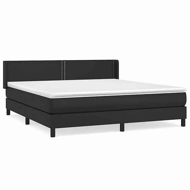 vidaXL Box spring postel s matrací černá 180x200 cm umělá kůže