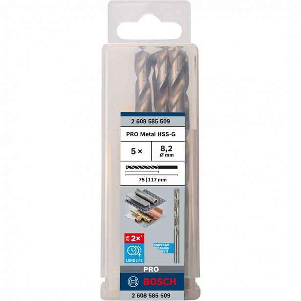 Bosch - Sada vrtáků do kovu, 8,2x117 mm, 5 ks 2608585509