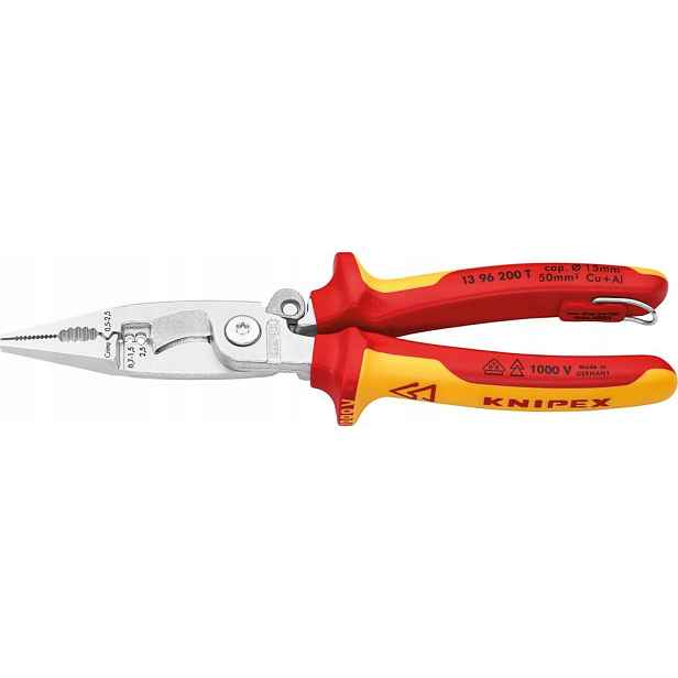 Kleště pro elektroinstalační práce 200 mm s rukojetí Knipex 13 96 200 T