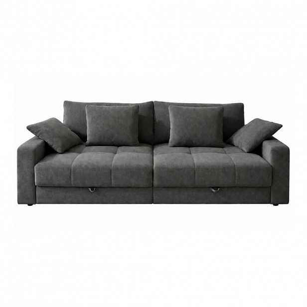 luma-home VELKÁ POHOVKA se 2 úložnými prostory, spousta úložného prostoru, 274 × 113 × 84 cm (Š×H×V), ležecká plocha 103 × 241 cm, šedá ženilka / 1524