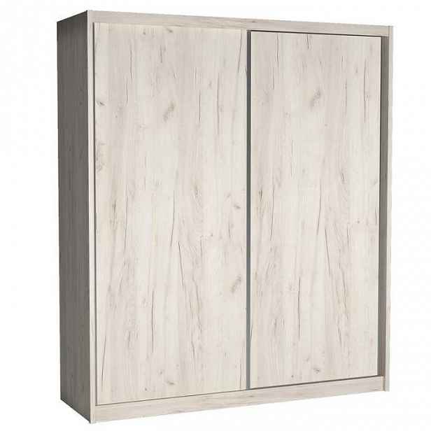 Šatní skříň 208 cm s posuvnými dveřmi BERLINA 1 - dub kraft bílý
