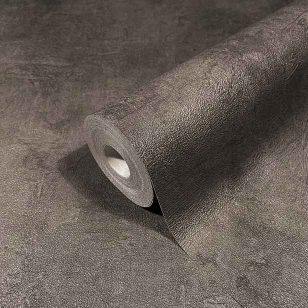 Tapeta do obývacího pokoje efekt omítka beton taupe šedá béžová flizelina 10M X 106CM