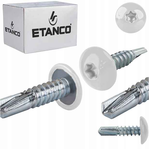 Šrouby do kovu Torx 5 mm 5,5 x 19 mm Ral 9010 500 ks Etanco GT5 Ph