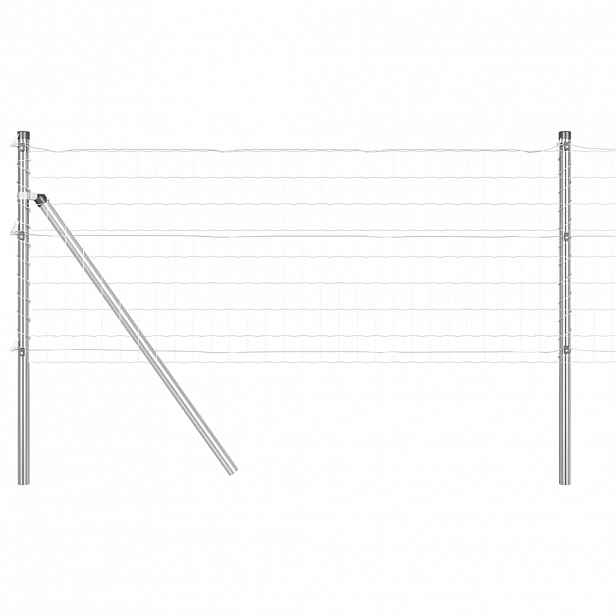vidaXL Fixační zemní stojan pro Euro oplocení 25 x 0,6 m Stříbrná