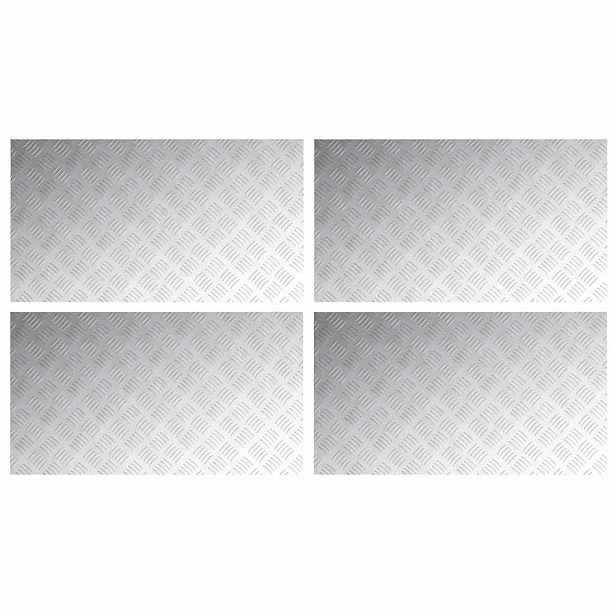 vidaXL Schodové nášlapy 4 ks 90 x 50 cm Stříbrná Hliník Obdélníkový