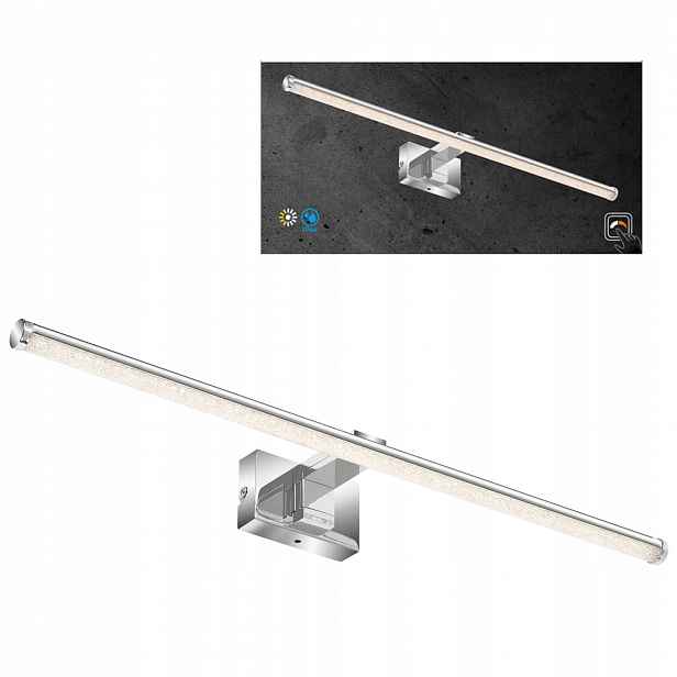 Nástěnné svítidlo nad zrcadlo Skříň 60 cm chrom IP44 7W 600lm Variabilní barvy montáž 3v1