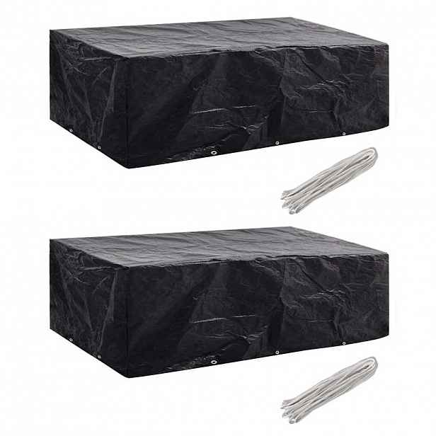 vidaXL Plachty na zahradní nábytek 2 ks polyratan 10 oček 300 x 140 cm
