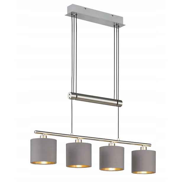 Závěsná lampa nad stůl se stínítky, stříbrná Trio