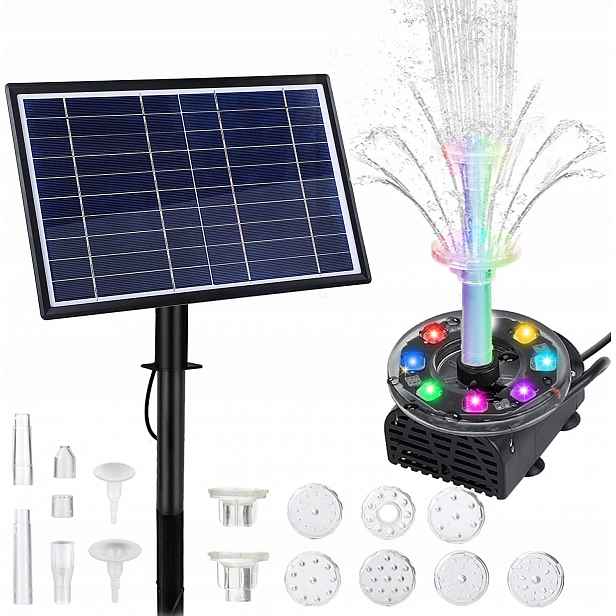Čerpadlo do fontána solární Led 7W fontána 3000mAH 230L/H