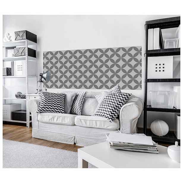 Fototapeta flizelina Šedé ovály minimalismus moderní design 250x104 lepidlo
