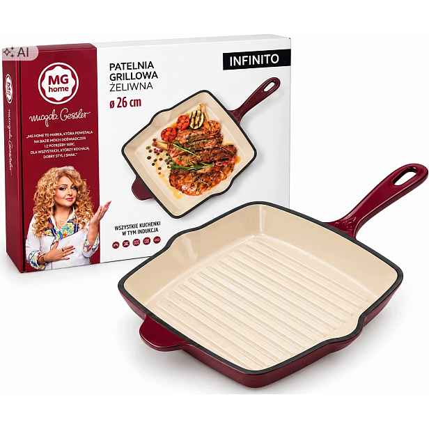 Litinová grilovací pánev Mg Home Infinito 26 cm, indukční