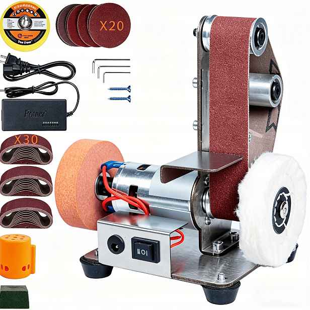 Mini stolní pásová bruska 7 rychlostí – pro dřevo a kov Diy