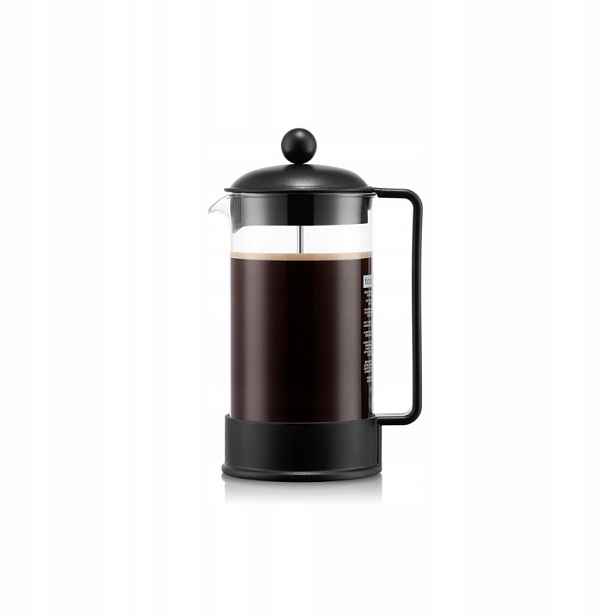 Pístový zavařovač na kávu Bodum Brazil 1 L 8 šálků černý