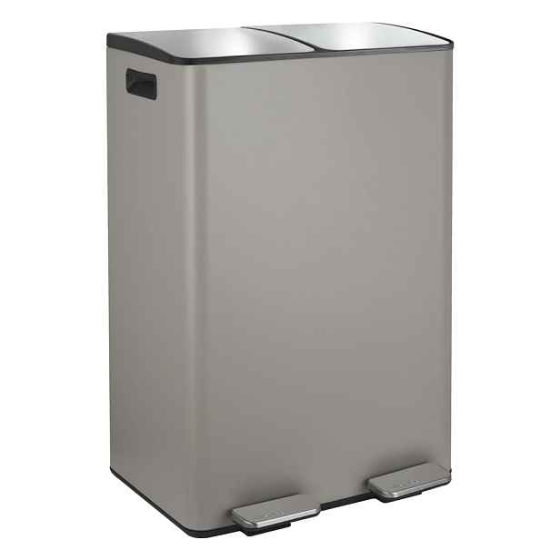 Taupe ocelový odpadkový koš 2x30 l na tříděný odpad/nášlapný   Aliya – Spirella