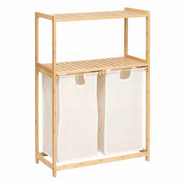 Bambusový regál s košem na prádlo Tidy Box, 72 x 33 x 109 cm