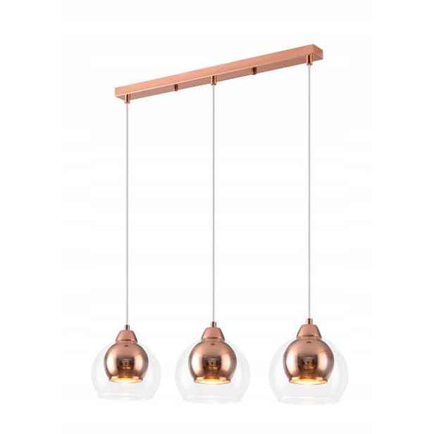 Lampa lišta růžové zlato měď nad stůl v kuchyni Clara