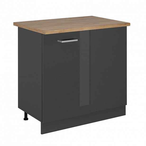 Vicco ROHOVÁ SKŘÍŇKA R-Line Antracitový vysoký lesk 86 cm , PD Dub