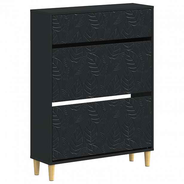 vidaXL Skříň na obuv DELFT 78 x 24 x 103 cm Kompozitní dřevo Černá