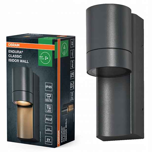 Zahradní nástěnné svítidlo Venkovní fasádní lampa GU10 Šedá IP65 Endura Osram