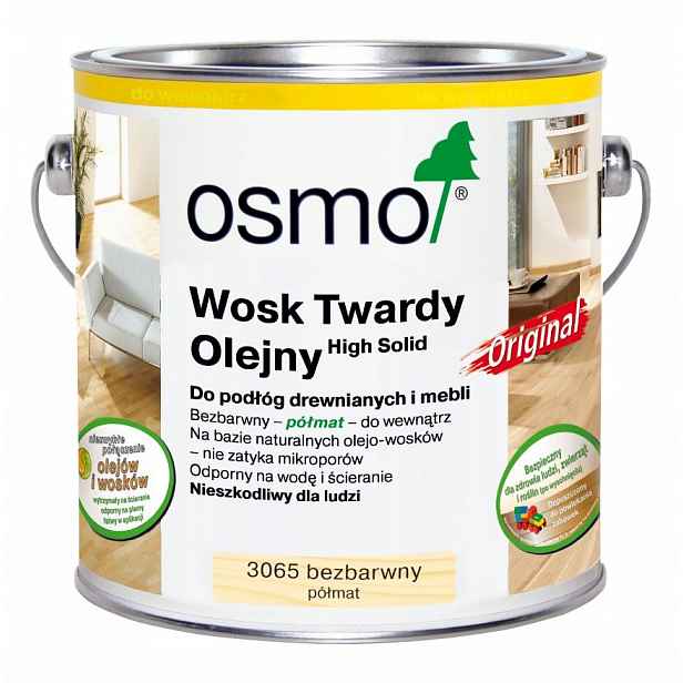 Tvrdý vosk olejový Osmo 3065 bezbarvý polomatný 0,75 l pro podlahy schodů