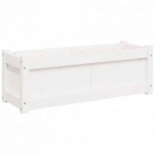 vidaXL Zahradní truhlík bílý 90 x 31 x 31 cm masivní borové dřevo