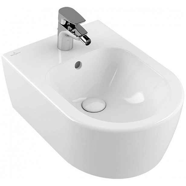 Villeroy & Boch Avento - Závěsný bidet 530x370 mm, otvor pro baterii, CeramicPlus, Stone White 540500RW